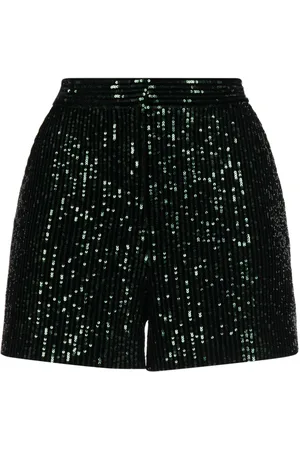 Elie saab Shorts de talle alto con lentejuelas