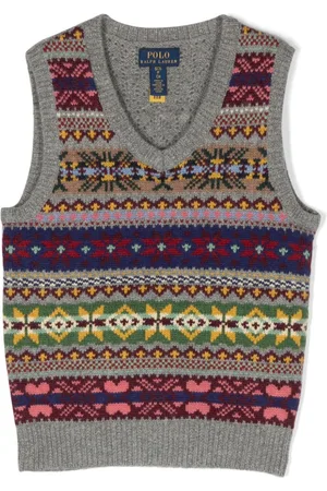 Ralph Lauren Chaleco bordado con cuello en V