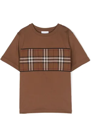 Burberry Camiseta con panel a cuadros