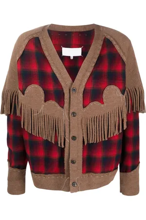 Maison Margiela Cárdigan con ribete de flecos de x Pendleton