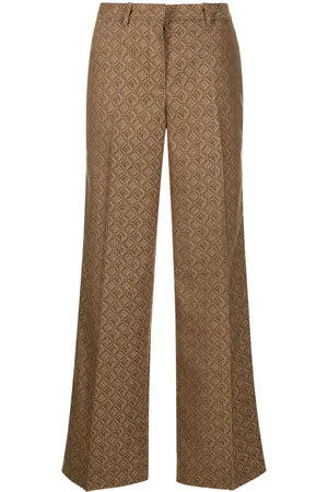 Marine Serre Pantalones rectos Moon Diamant