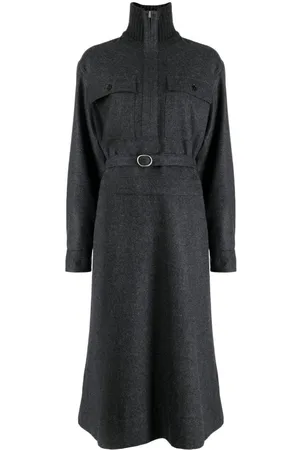 Jil Sander Vestido camisero midi con cinturón