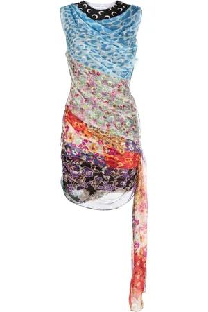 Marine Serre Vestido corto Regenerated Scarves