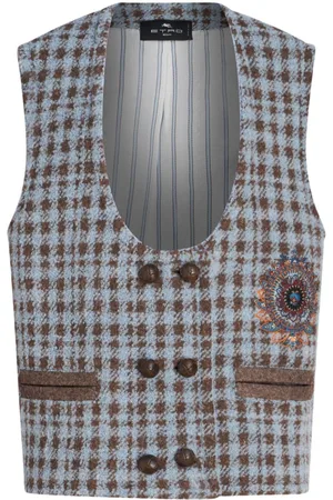 Etro Chaleco con bordado en pied de poule