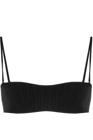 MUGLER Top de bikini con costuras decorativas