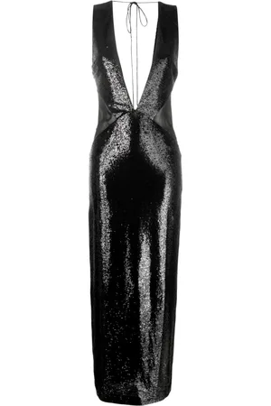 REV Vestido largo con lentejuelas
