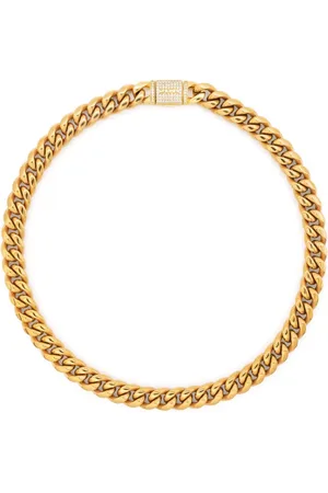 DARKAI Collar de cadena cubana bañado en oro