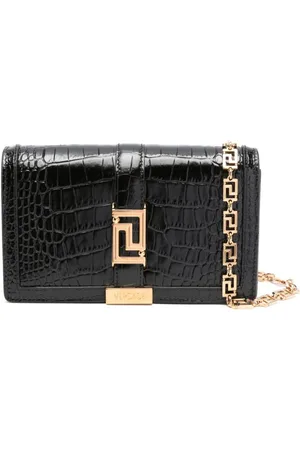 VERSACE Bolso Greca Goddess mini con efecto de piel de cocodrilo