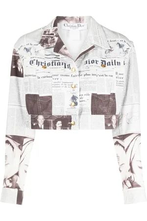 Dior Chaqueta corta con periódico estampado 1990-2000 pre-owned