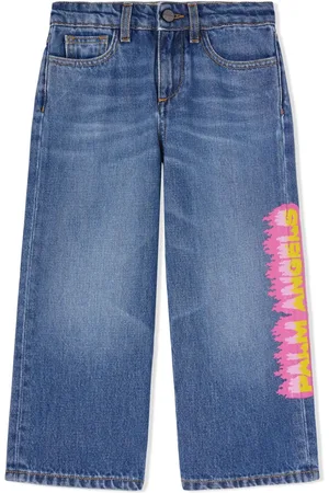 Palm Angels Vaqueros anchos con logo estampado