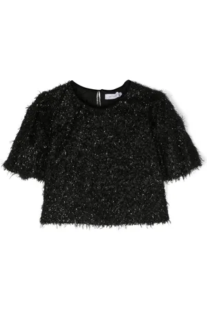 MONNALISA Top con efecto de plumas