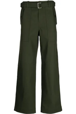 Maison Kitsuné Pantalones rectos con cinturón