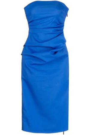 MATICEVSKI Vestido palabra de honor fruncido