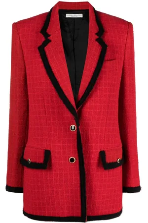 Alessandra Rich Blazer a cuadros con botones