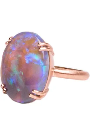 Irene Neuwirth Anillo Double Prong One-Of-A-Kind en oro de 18 ct con ópalo