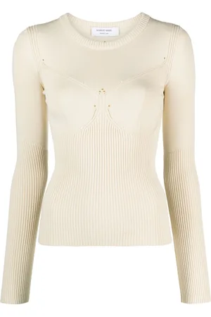 Marine Serre Top de canalé con perforaciones