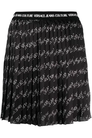 VERSACE Minifalda plisada con logo