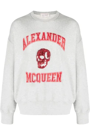 Alexander McQueen Sudadera con capucha y logo bordado