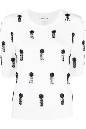 P.A.R.O.S.H. Camiseta de punto fino con cuentas