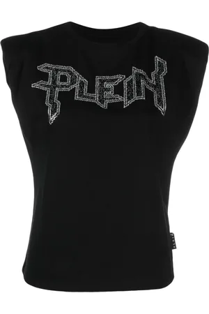 Philipp Plein Top sin mangas con apliques del logo