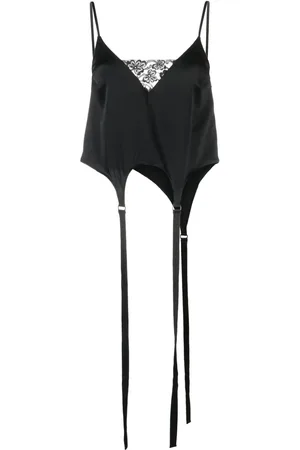 SSHEENA Top tipo camisola con panel de encaje