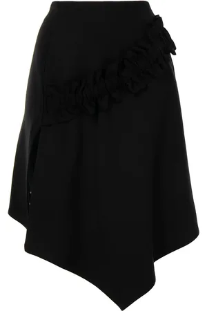 OFF-WHITE Falda asimétrica con detalle fruncido