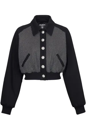 Balmain Chaqueta corta con aplique del logo