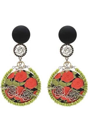 AMIR SLAMA Pendiente Love con estampado floral