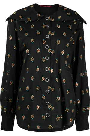 Chopova Lowena Top con bordado floral