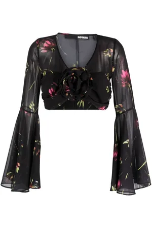 ROTATE Blusa corta con estampado floral