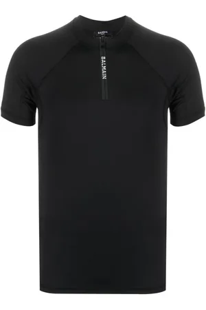 Balmain Camiseta con logo y cremallera