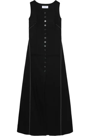 Marine Serre Vestido midi acampanado con botones