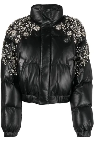 Philipp Plein Plumífero con detalles de cristal