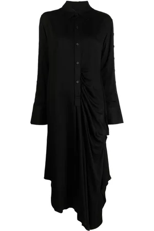 YOHJI YAMAMOTO Vestido camisero midi de manga larga