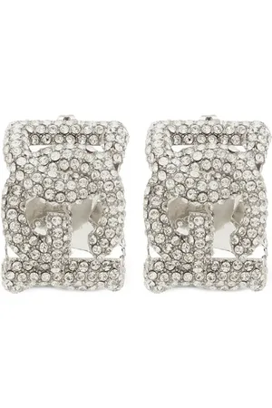 Dolce & Gabbana Pendientes con apliques de cristal y logo