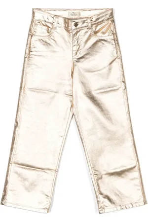Le pandorine Pantalones rectos con acabado metalizado