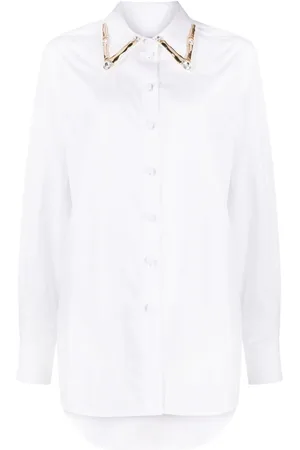 AREA Camisa con detalles de cristales