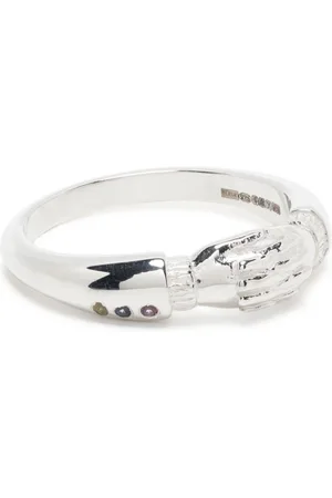 Bleue Burnham Anillo Hands Of Thought en plata de ley