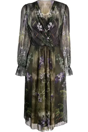 Alberta Ferretti Vestido midi con estampado floral