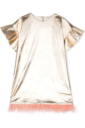 Le pandorine Vestido con acabado metalizado