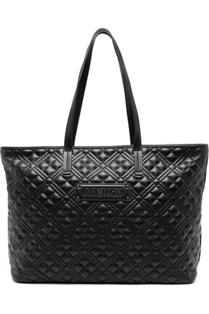 Moschino Bolso shopper con placa del logo