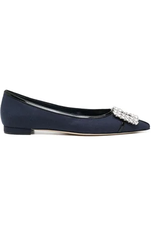 Manolo Blahnik Bailarinas Hangisi con aplique de cristal