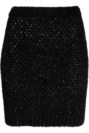 Balmain Minifalda de cintura alta con lentejuelas
