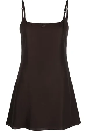 Courrèges Vestido corto con logo bordado
