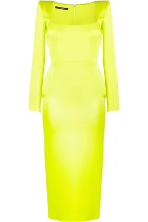 ALEX PERRY Vestido midi con cuello cuadrado