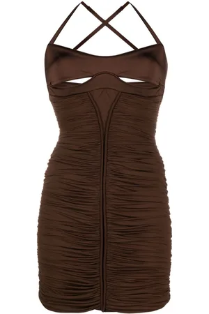 MUGLER Vestido corto fruncido