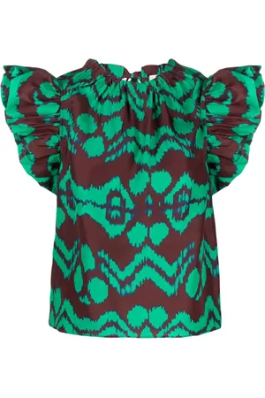 ULLA JOHNSON Blusa Iren con motivo abstracto