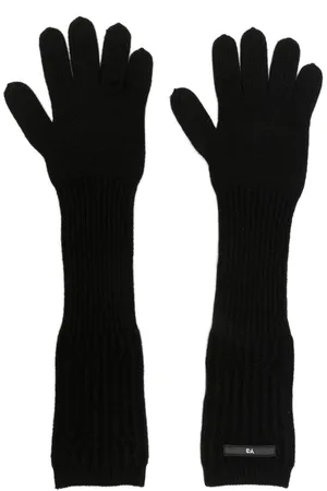 Y-3 Guantes largos con parche del logo