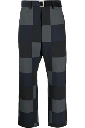 SACAI Pantalones chinos con motivo ajedrezado