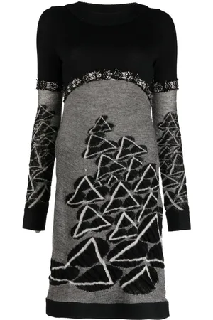 CHANEL Vestido corto de punto de intarsia 2009